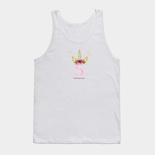 Fifth birthday candle. Four. Unicorn Birthday invitation Tank Top